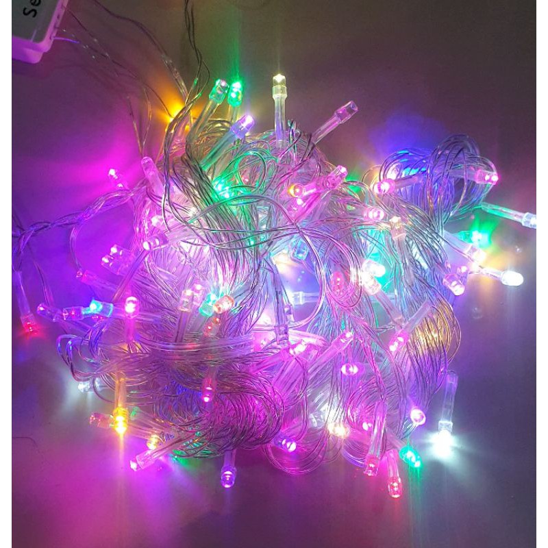 LAMPU NATAL TUMBLER 10 METER RAINBOW LAMPU HIAS TWINKLE