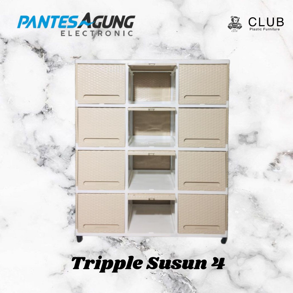 LEMARI PLASTIK TRIPLE CLUB FLIP 4 SUSUN