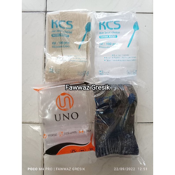 (isi 100 pcs) SENDOK MAKAN PLASTIK PUTIH / SENDOK BENING / SENDOK PLASTIK HITAM / SENDOK CATERING / SENDOK TAKEAWAY - SENDOK PLASTIK KCS UNO