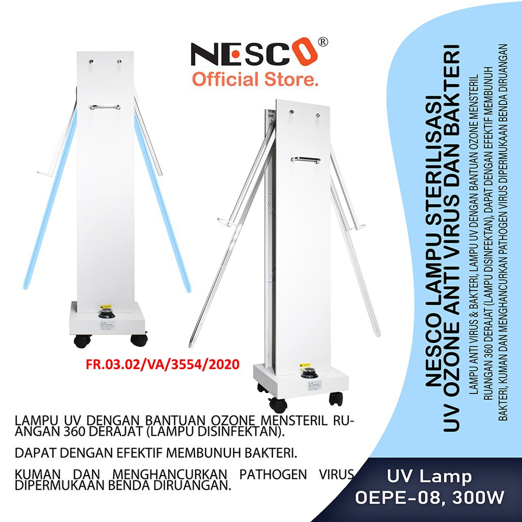 NESCO LAMPU STERILISASI  UV OZONE ANTI VIRUS DAN BAKTERI  UV Lamp OEPE-8, 300W