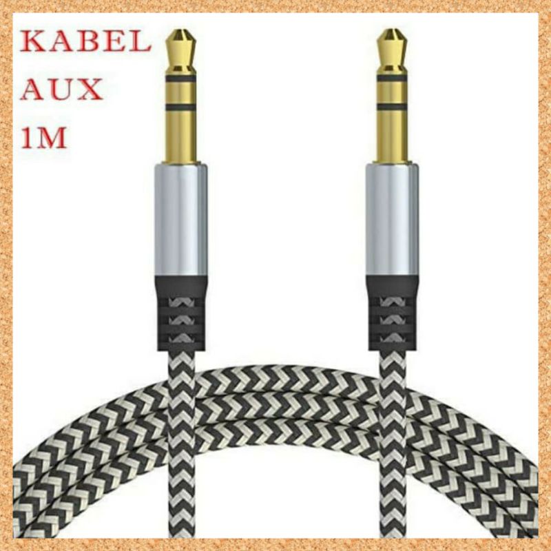 Kabel Audio Aux 1Meter Male to Male Headphone Jack 3.5mm Model Tali Sepatu