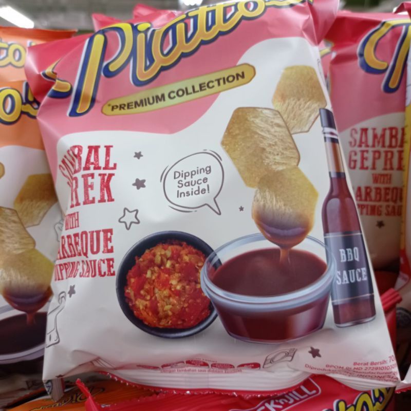 Piattos Snack kentang sambal geprek  70g premium collection