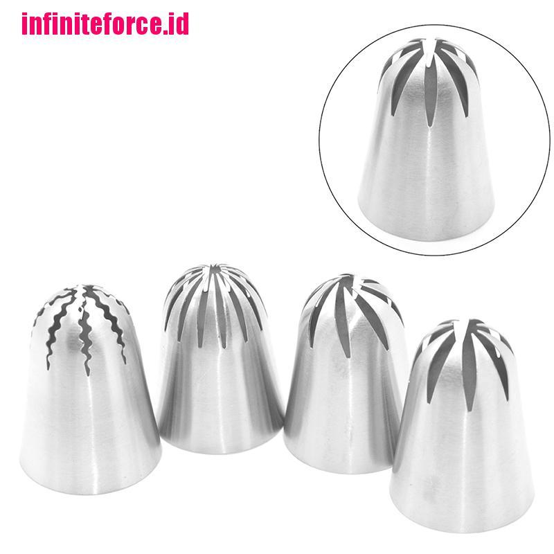 Cake Piping Tips Decorating Mouth Set 4 Pcs Steel Baking Nozzle Tool