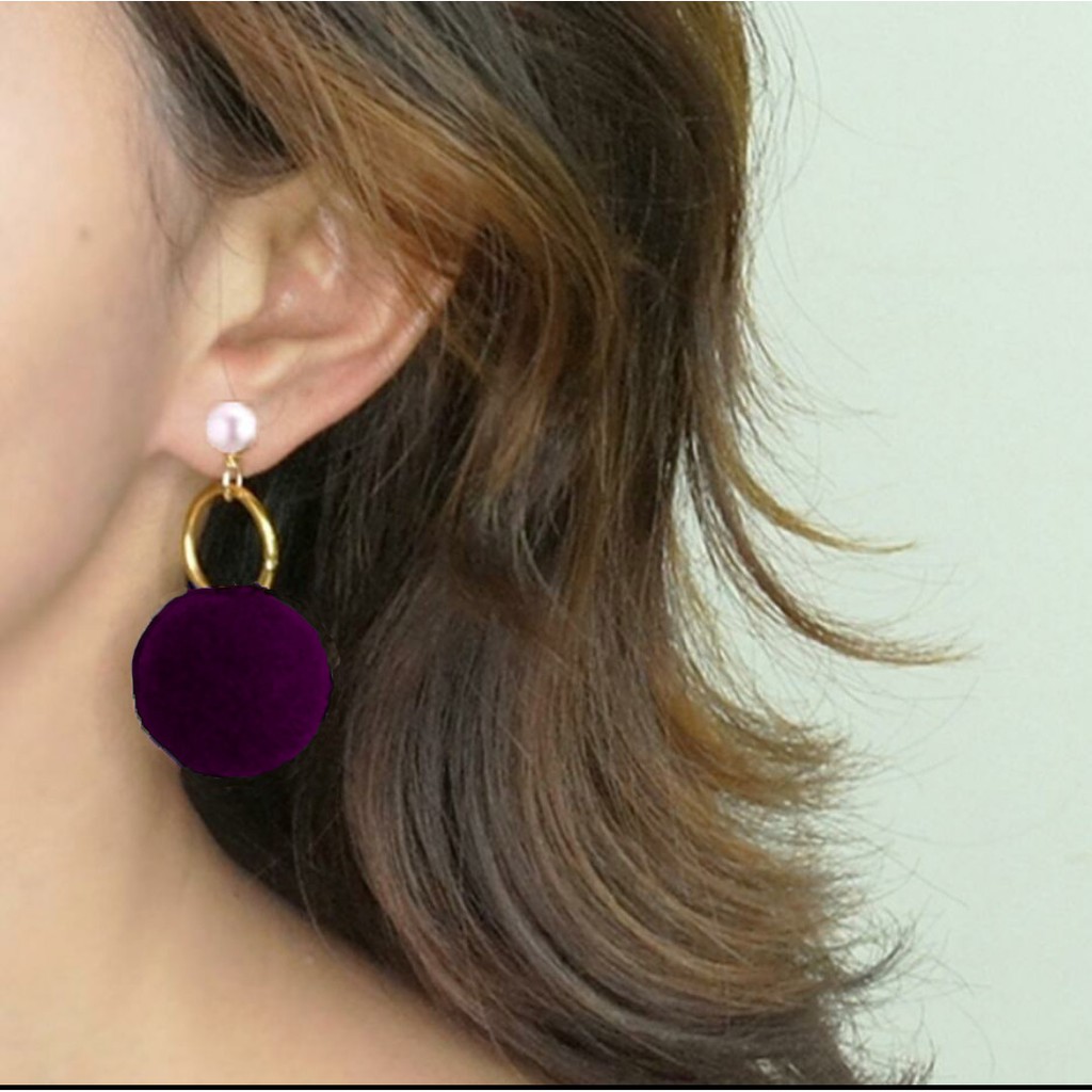 ANTING FASHION WANITA KEKINIAN MODEL TUSUK POMPOM MISS  30