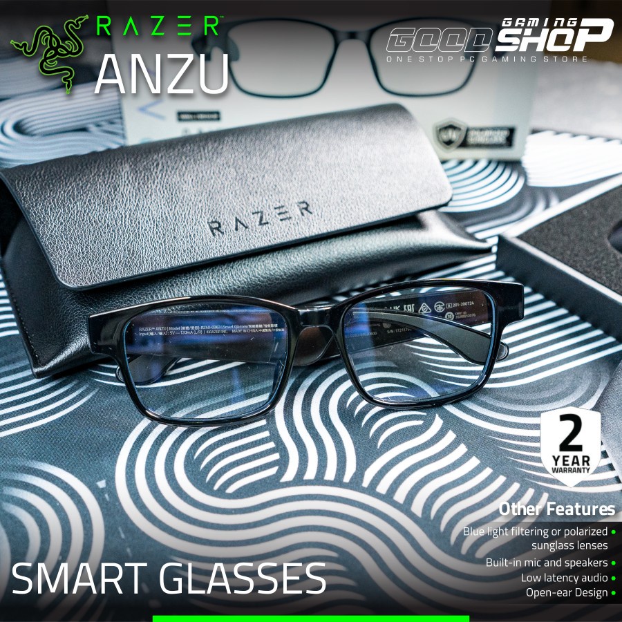 Razer Anzu Smart Glasses Blue Light and Sunglass Lens Rectangle Design