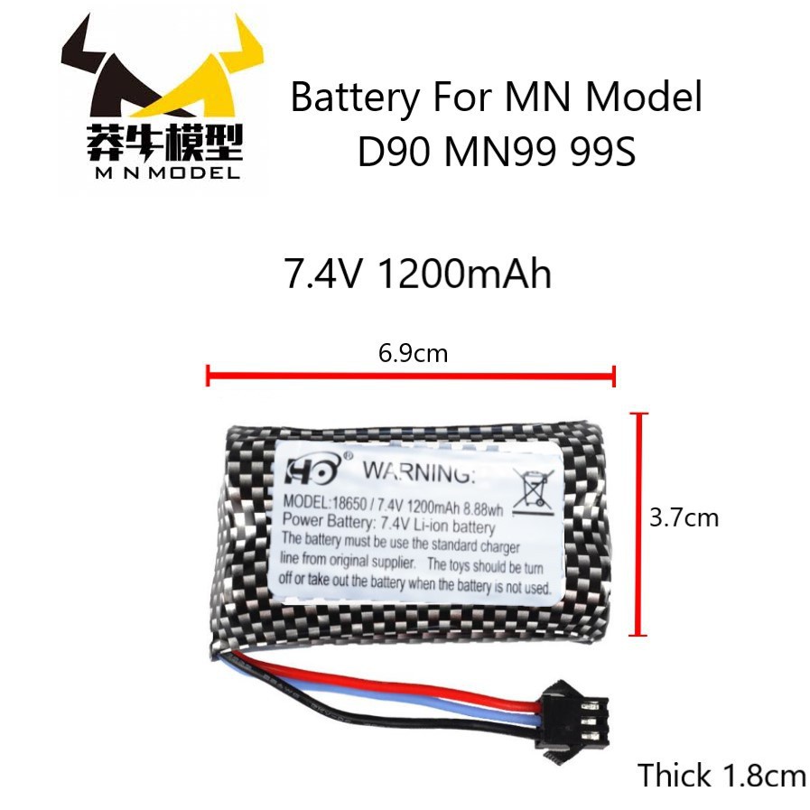 Original Baterai Batre Battery MN99 MN99S WPL C34 C14 D90 1200mah 500mah 7.4V RC