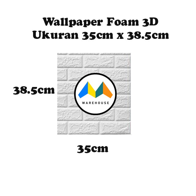 MW Wallpaper Foam Hitam Bata 3D Bata Warna Hitam Premium Wall Paper Sticker Tebal 3MM-5