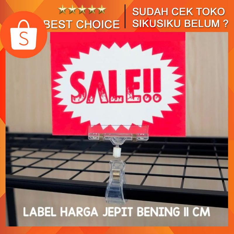 

Price Tag Label Harga Jepit Bening 11CM