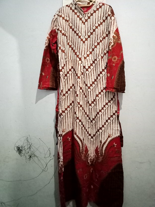 Batik Couple Keluarga Sania Ruffle Ori Ndoro Jowi Dnt Seno Merah Putih