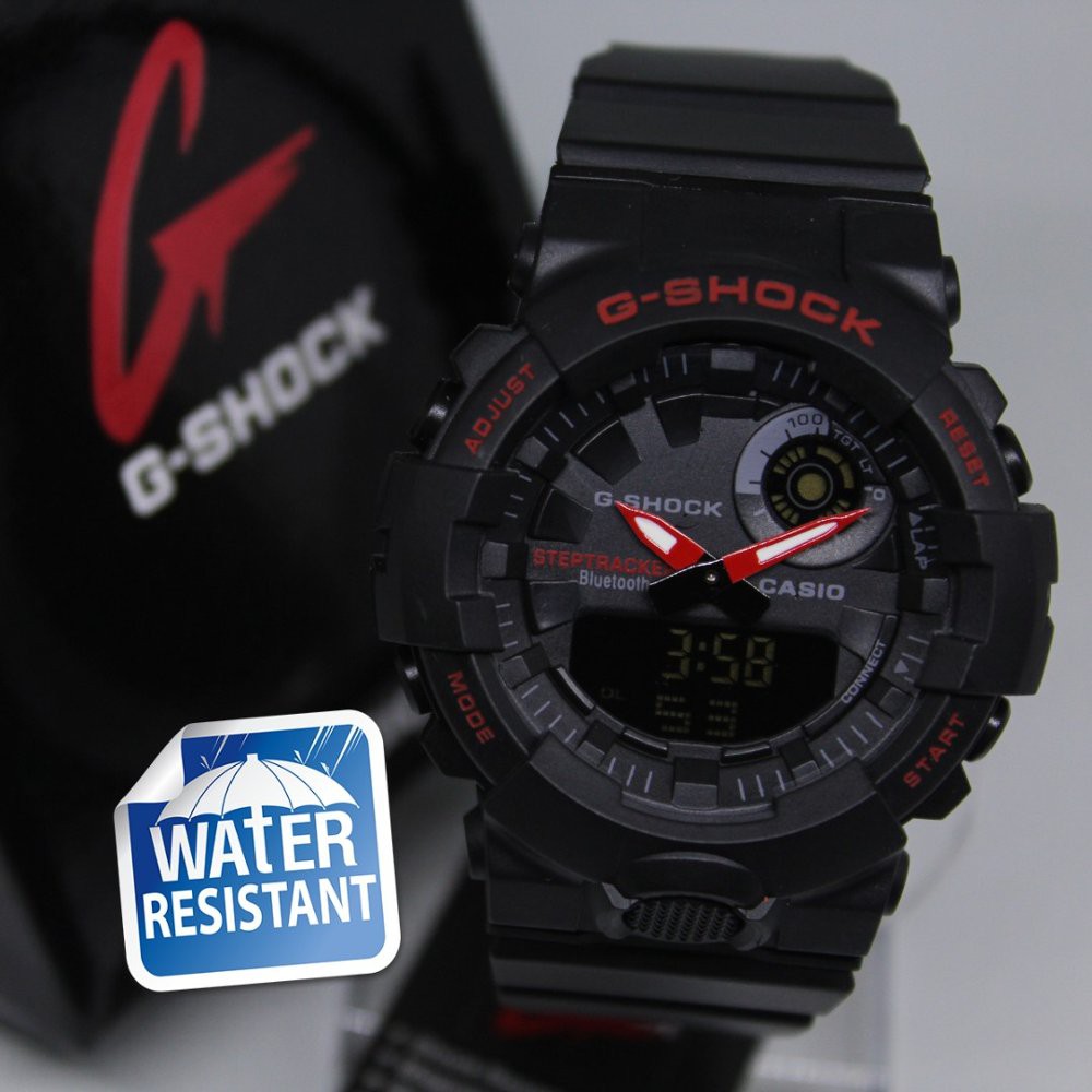 JAM TANGAN G-SHOCK GBA 800 ANTI AIR BLACK LIST RED
