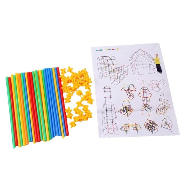 MOMBABY1 Kado Mainan Anak Cowok Magic Straw 200 pcs / Mainan Edukasi Anak