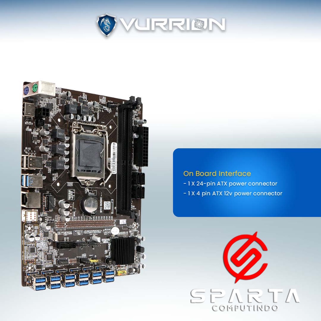 Motherboard Vurrion Miner Pro B250 BTC U3 New Garansi Resmi