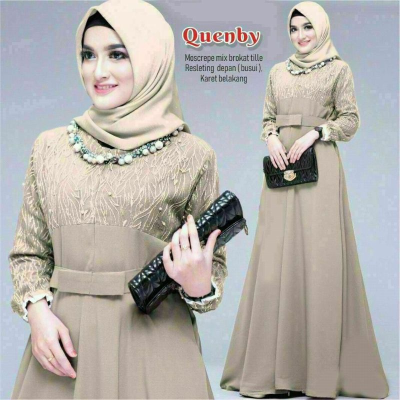 [TERBARU] GAMIS SYAR'I TILLE QUENBY BAJU WANITA MUSLIM GAMIS PESTA MEWAH DRESS WANITA MUSLIM KEKINIA