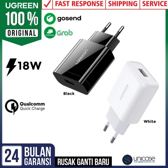 Wall Charger Kepala Adaptor Iphone 18W Ugreen Usb Qc 3.0 Fast Charging