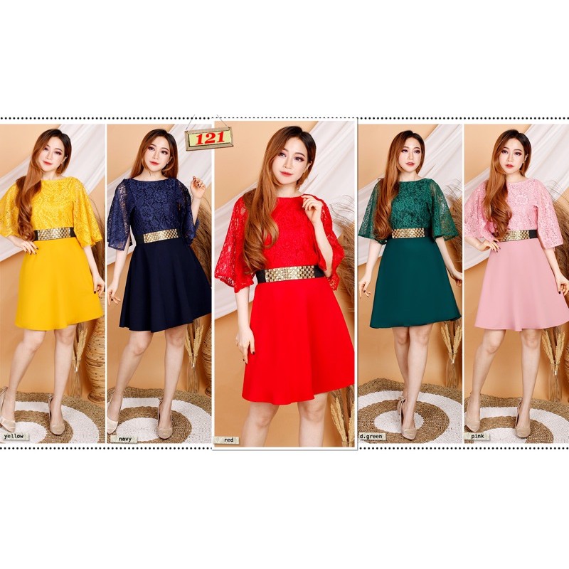 Kathryn collection # 121,  Dres scuba import premium kombinasi brukat gliter free belt