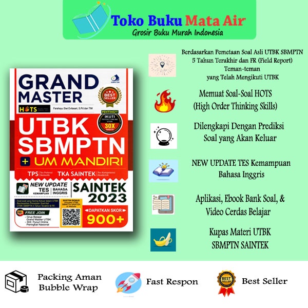 

ORIGINAL BEST SELLER GRAND MASTER UTBK SBMPTN SAINTEK + UM MANDIRI 2023 - KOMPAS ILMU
