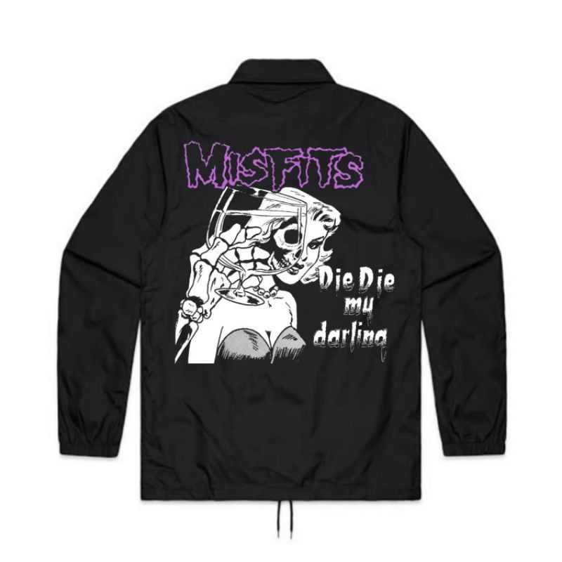 JAKET COACH BAND MISFITS "DIE MY DARLING" | COACH JAKET MISFITS | JAKET PUNK | WINDBREAKERS PRIA | w