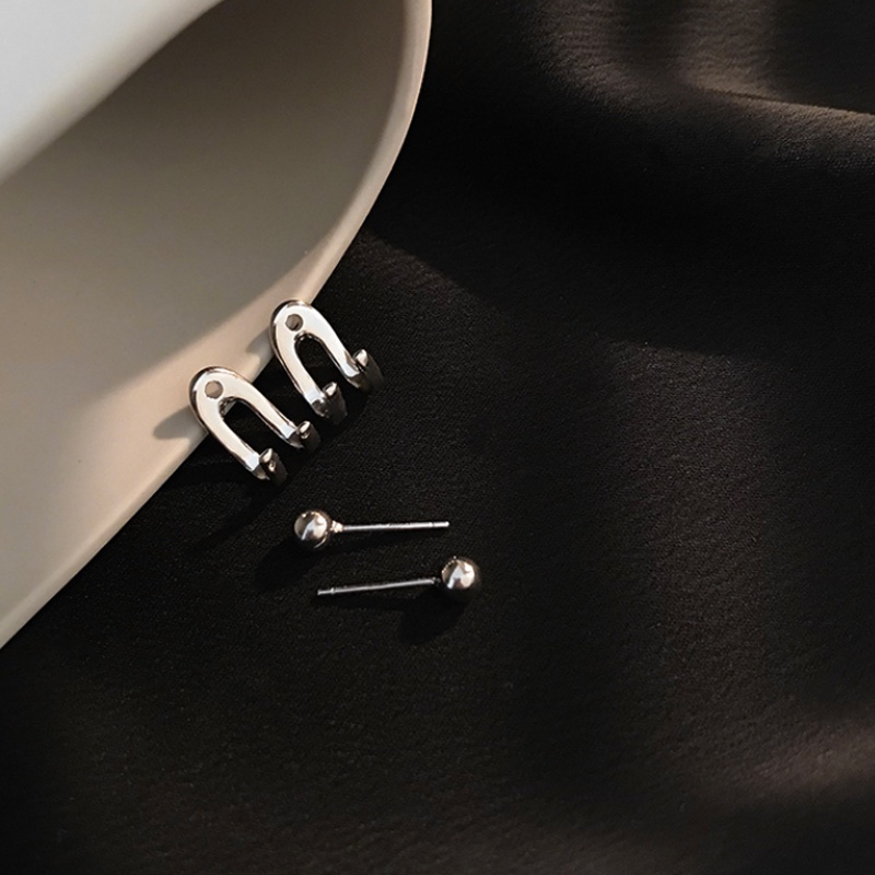 Anting Kait Model double thread Bahan silver needle Dapat Dilepas