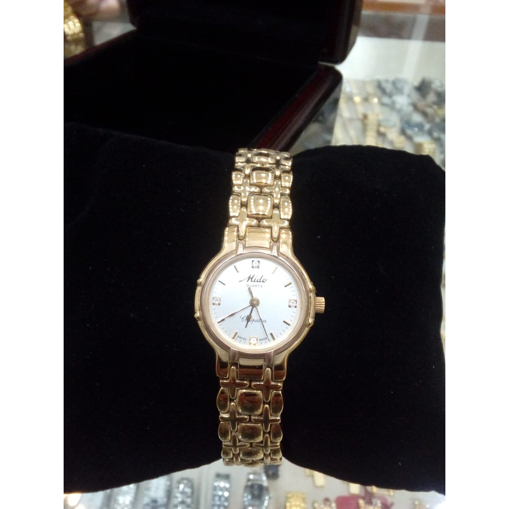Jam Tangan Wanita-Mido 7262 White Dial Stainless Steel Strap