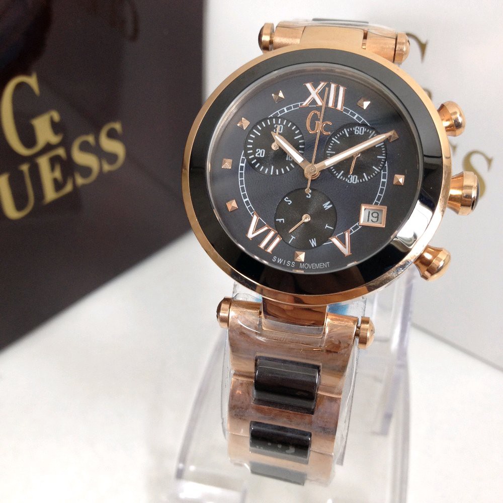 Jam Tangan Wanita GU355 Collections GC black rosegold Y05009M702 36mm Premium