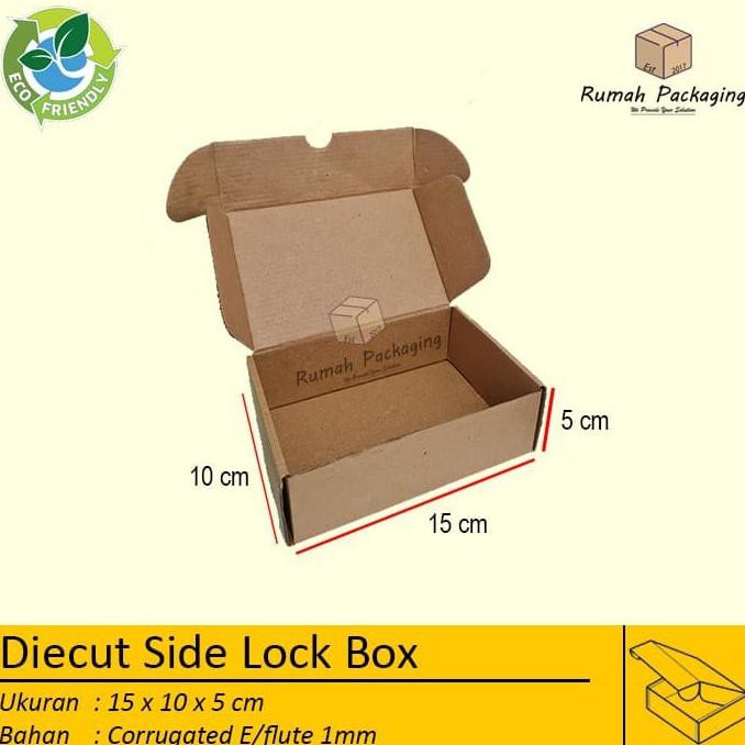 

Kardus Diecut Side Lock/Pizza Uk. 15X10X5 Polos Dan Baru