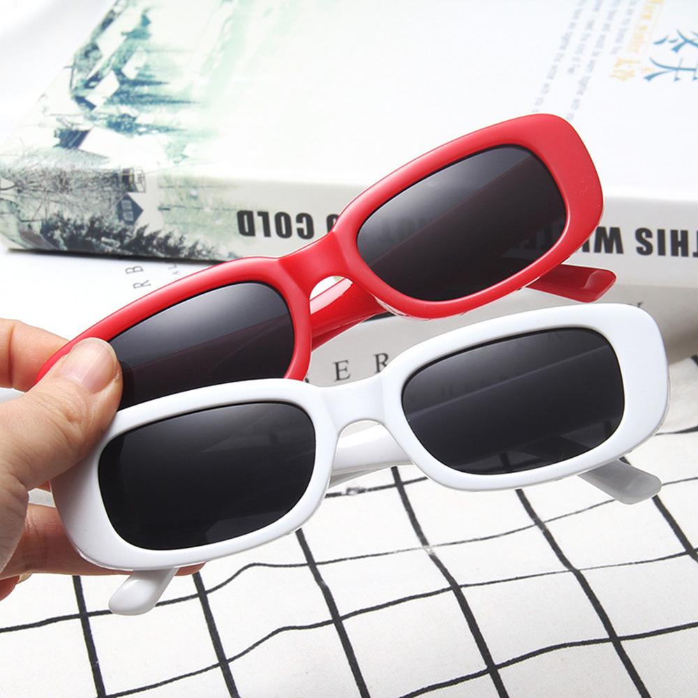 Nickolas1 Kacamata Hitam Persegi Panjang Kecil Retro Sederhana Wanita PC Punk Resin Square Shades