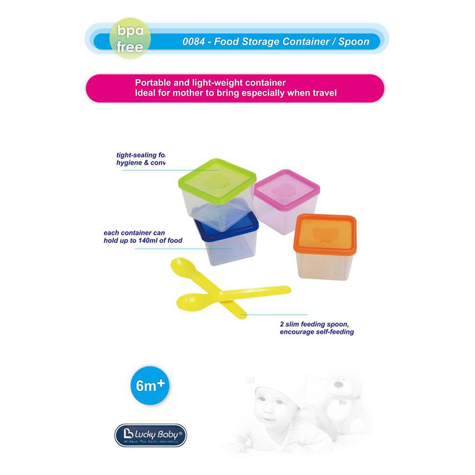 TEMPAT MAKAN BAYI / FOOD STORAGE CONTAINERS SPOON (LB 0084)