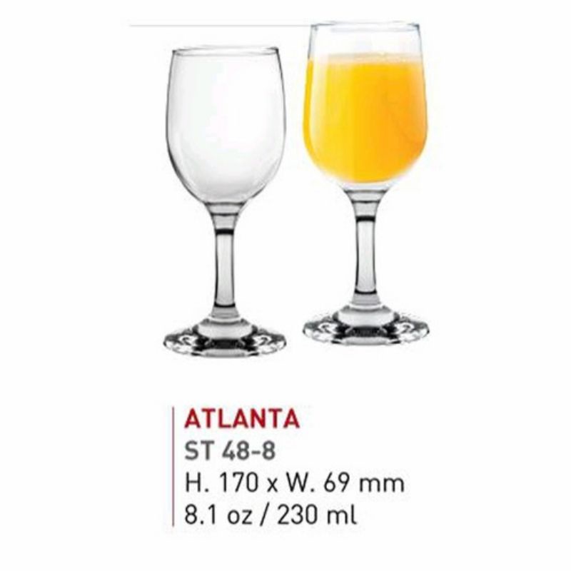 1pcs Gelas Atlanta Gelas Kaca Souvenir Gelas Gelas Cantik Gelas Kaki Gelas Wine