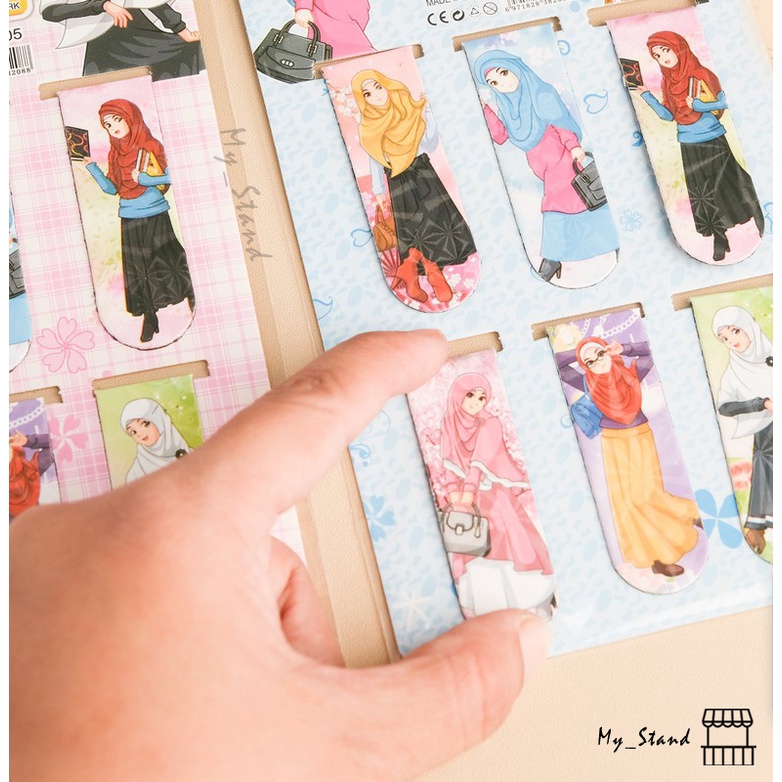 

Pembatas Buku Magnet Hijab Girl Penanda Muslimah Ustadzah Islam Muslim Hijrah Halaman Kertas Bacaan Bookmark