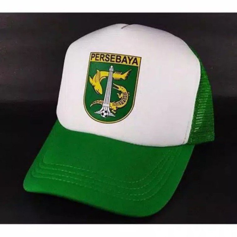 Topi Persebaya - Trucker/Jaring Logo Persebaya & Persib