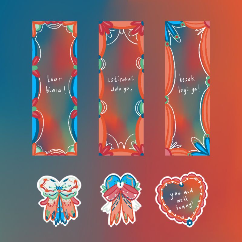 

Bookmark set - Peachyblues