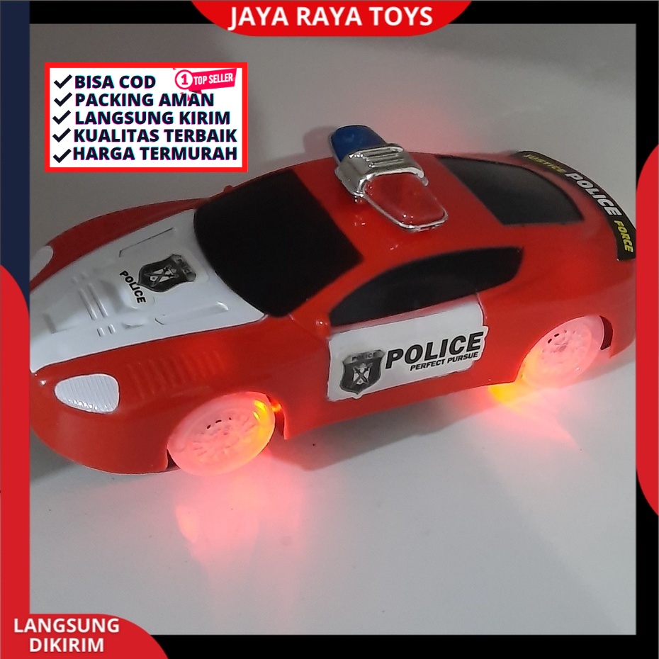 (PROMO) Mobil Polisi Ban Nyala Musik Lampu Police Car Mainan Anak Mobilan Polisi Baterai Termurah