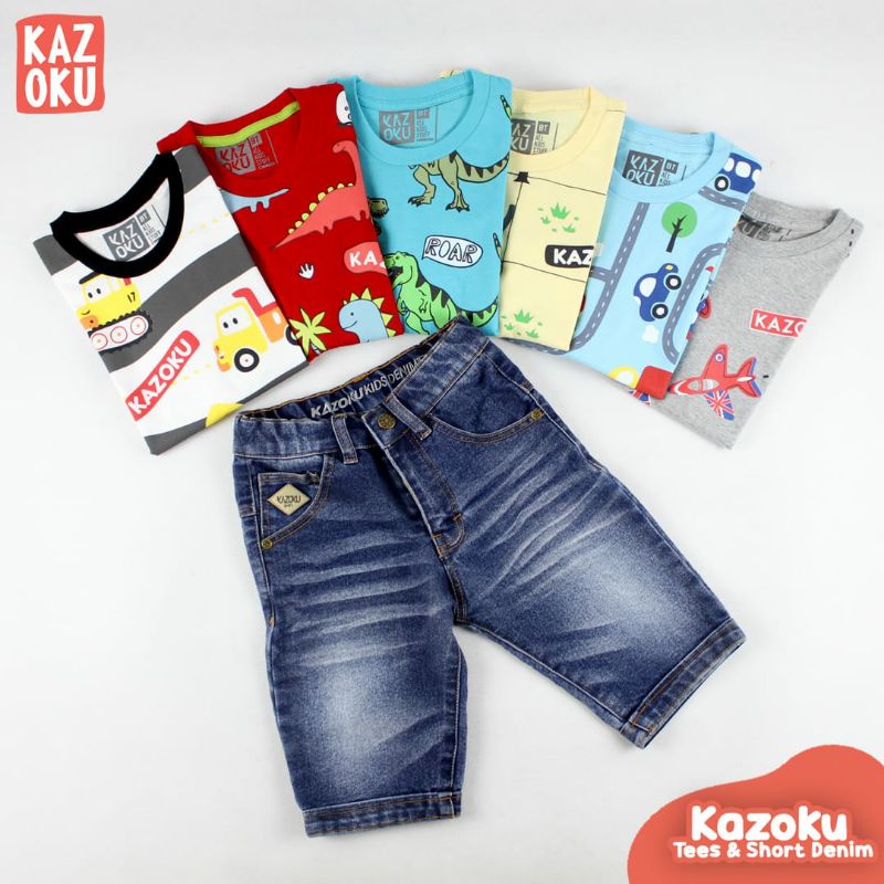 Setelan Anak Jeans Pendek By Kazoku / Setelan Jeans Pendek Anak