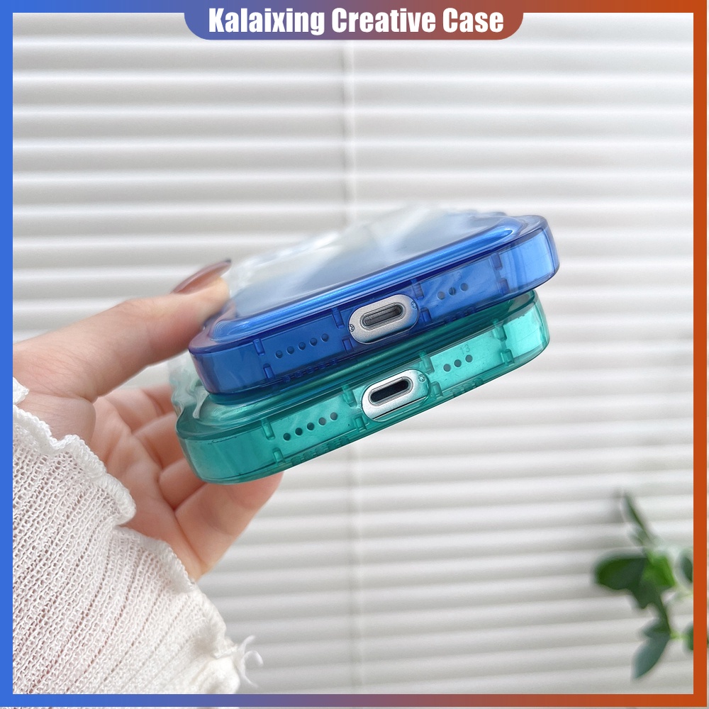 Soft Case Transparan Gradasi 3 in 1 Untuk iPhone 13 Pro Max 12 Pro 11 Pro Max X Xr Xs Max 7 8 Plus