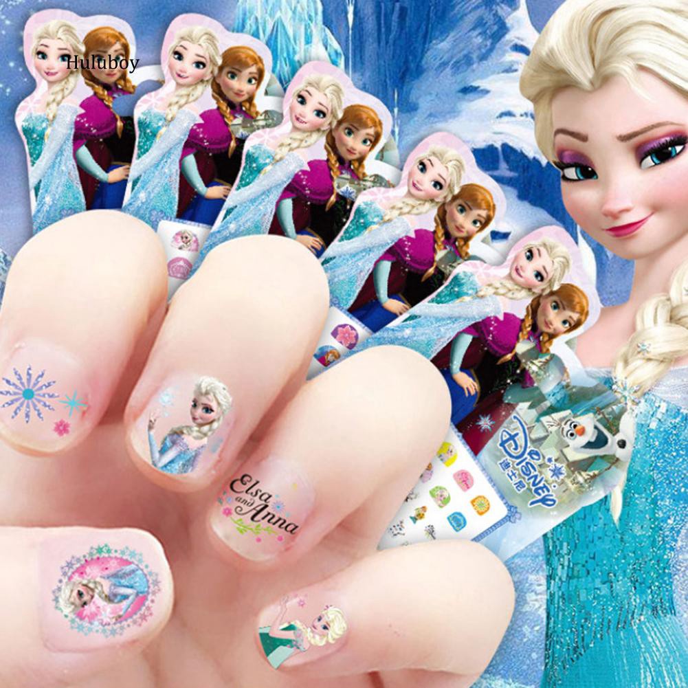 HLBY♠1Sheet Kids Girl Disney Princess Nail Stickers Self-adhesive Decals Decor