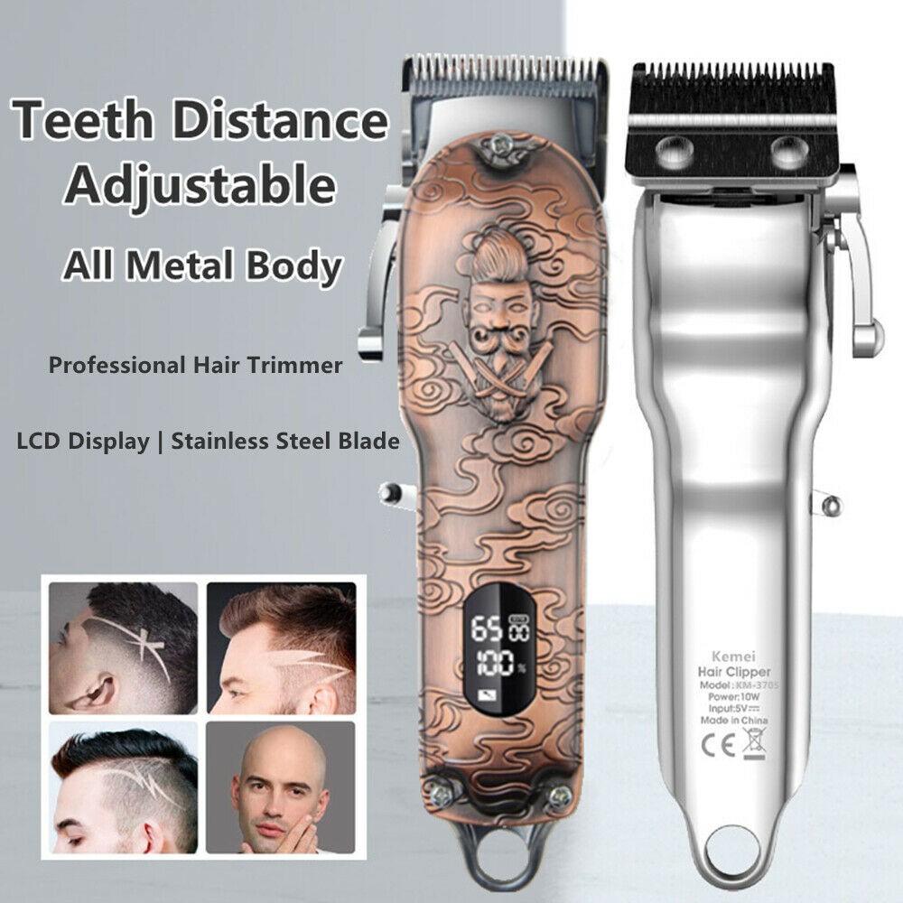 KEMEI KM 3705 3708 ORIGINAL Hair Clipper Cordless Metal Emboss Body KM3705 KM3708 KM 3708