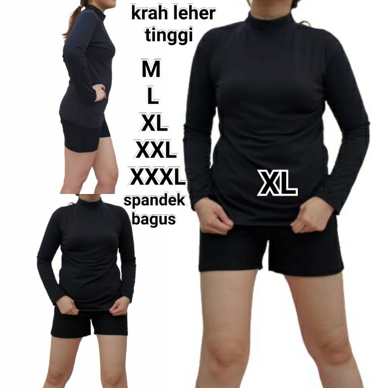 spandek kaos krah leher tinggi tgn panjang M.L.XL.XXL.XXXL