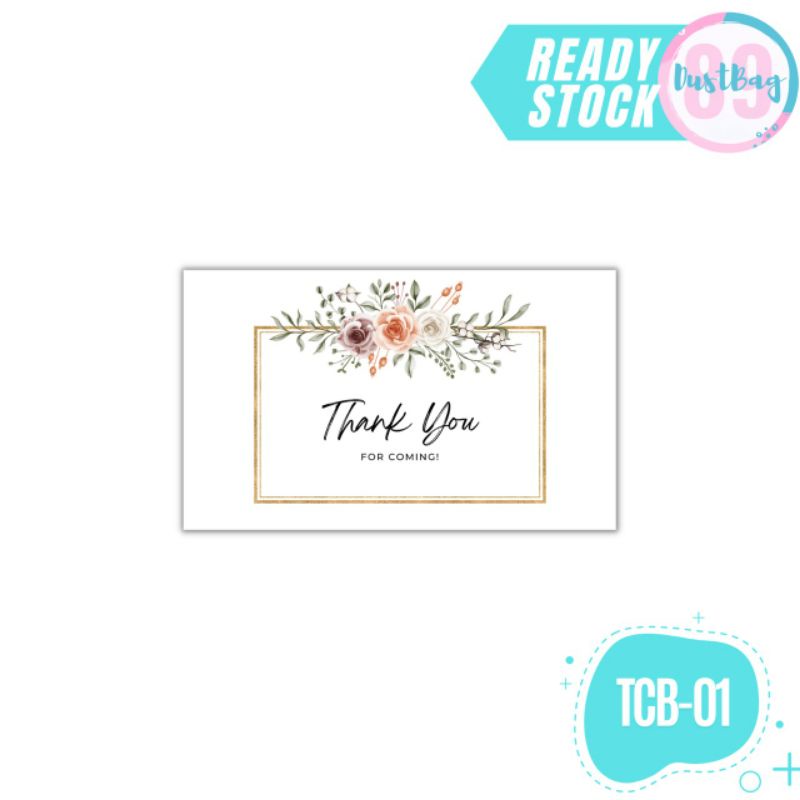 THANK YOU CARD KARTU UCAPAN TERIMA KASIH KARTU SOUVENIR GREETING CARD READY STOK