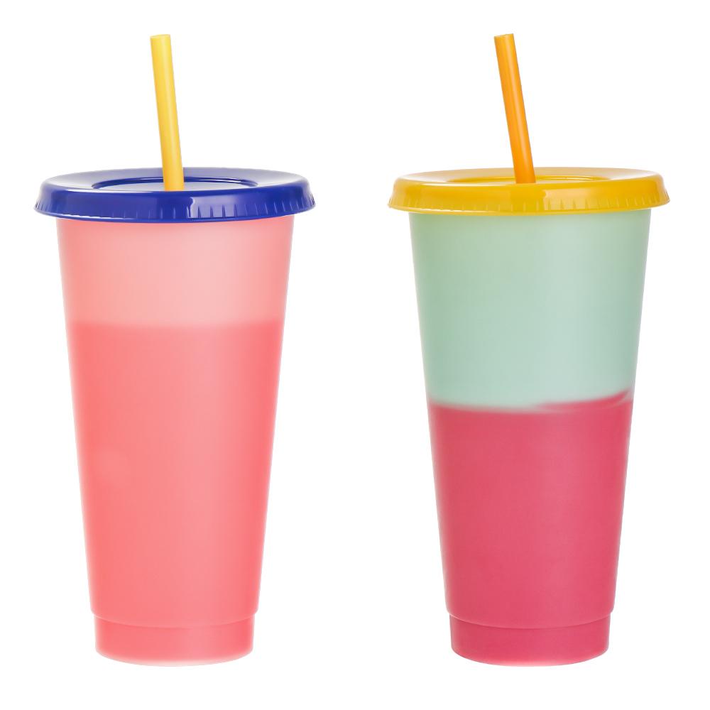 Populer Drink Ware New Cangkir Plastik Perubahan Warna Portable