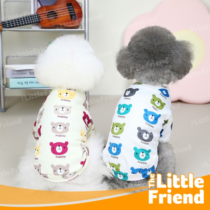 Baju Kaos Anjing Kucing Dog Cat Top Shirt Velvet Fabric HAPPY BEAR