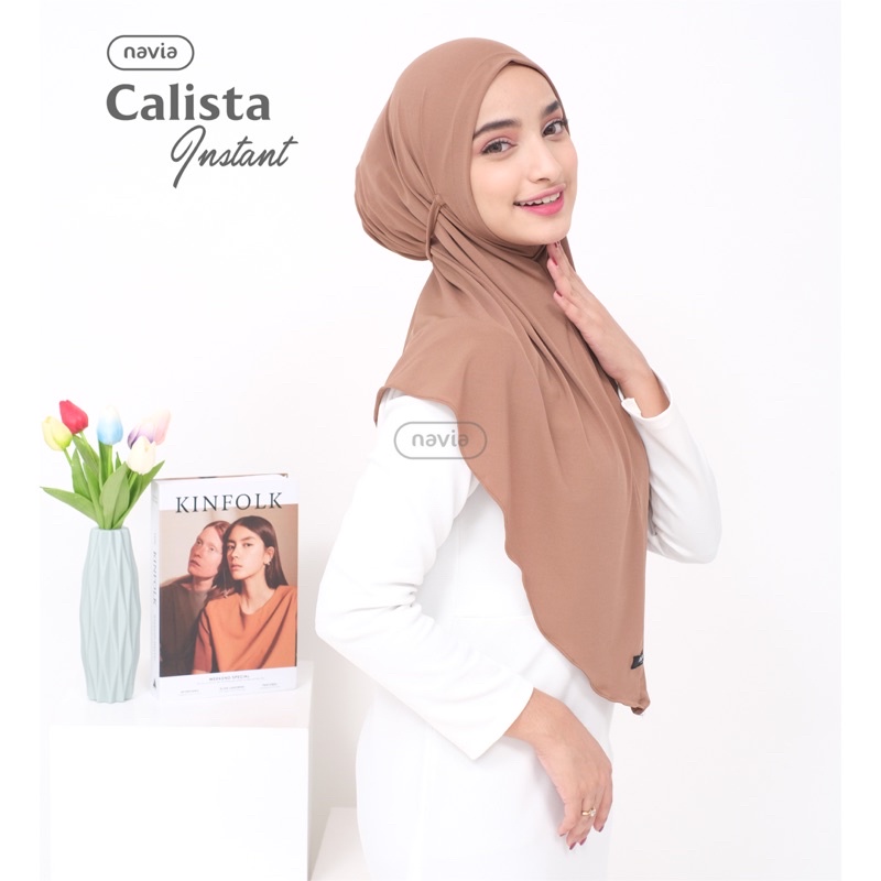 [𝗡𝗮𝘃𝗶𝗮] Calista Instant | Hijab instan jersey | Hijab anti tembem | Bergo hijab | Bergo instant-2