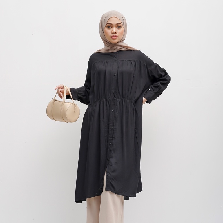 MIDI DRESS TUNIK KERUT VALORAN RAYON PREMIUM B074 BTS CO