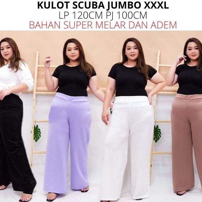 COD✅ALL SIZE 75-90+kg READY Paha &amp; Pinggul Lebar | KULOT &amp; CUTBRAY PANTS | Warna Pilihan Cantik | CREPE &amp; SCUBA PREMIUM celana panjang wanita/kasual bawahan muslimah/fit &amp; flare/loose pants/super jumbo/big XXXXL