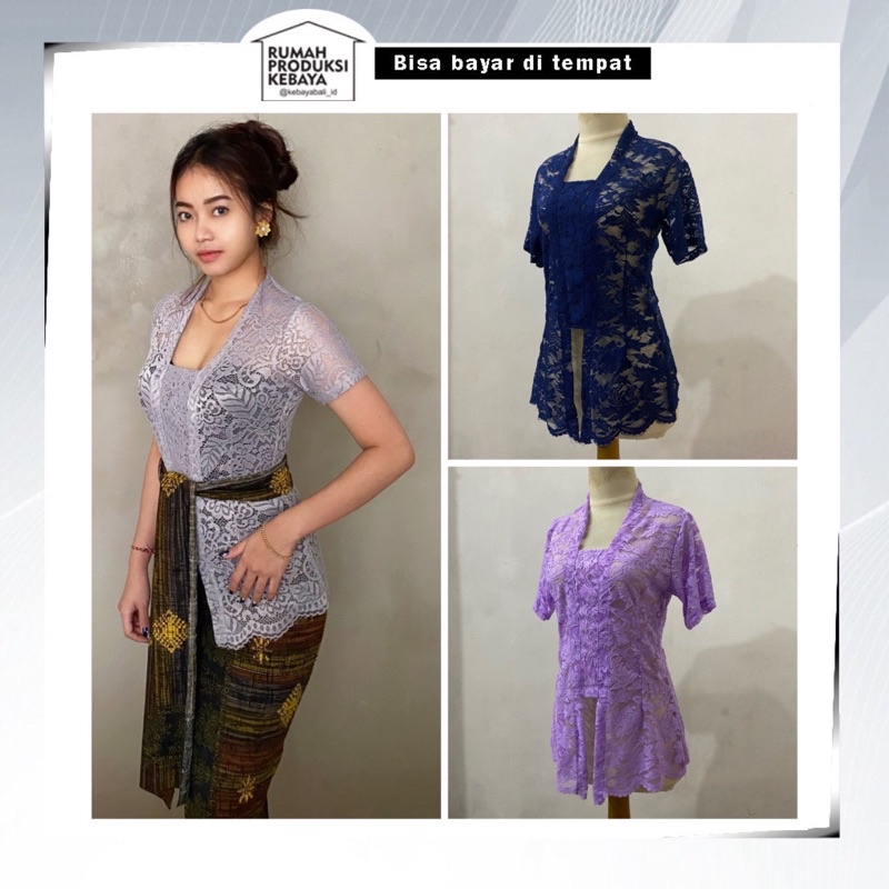 Kebaya bali brokat sofia strecth melar atasan tradisional lengan pendek seri 2