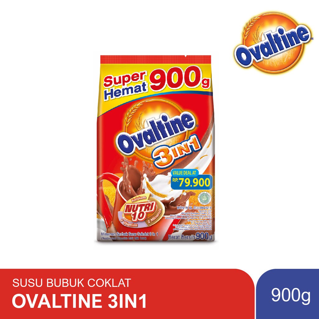 Ovaltine 3in1 Susu Bubuk Coklat 900gr