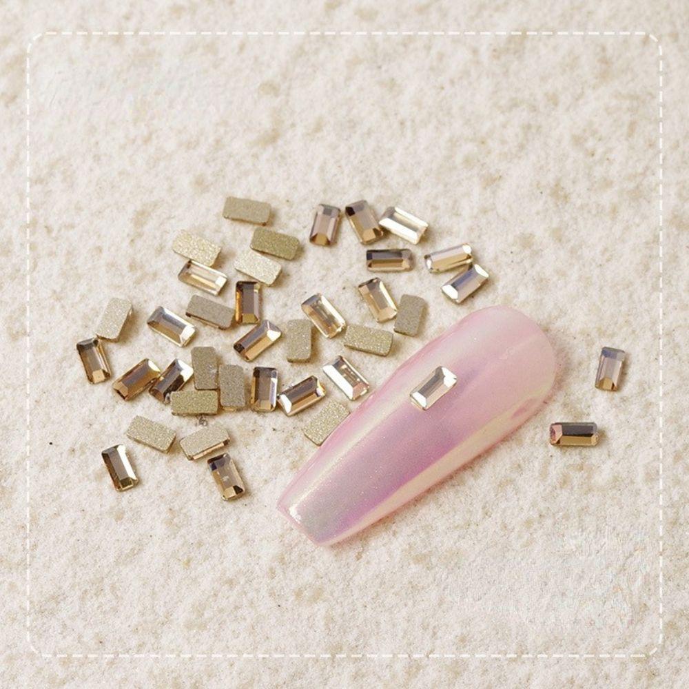 AUGUSTINA Agustina Kuku Flat Bottom Charms Flash Shiny Nail Ornaments Shaped Drill Nail Salon DIY Bahan Kuku Dekorasi Kuku 3D