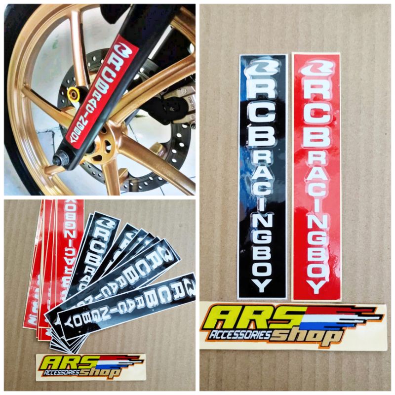 HARGA SATU BIJI STICKER RCB RACING BOY SHOCK DEPAN CUTTING STIKER RACING BOY STICKER RCB SHOCK DEPAN