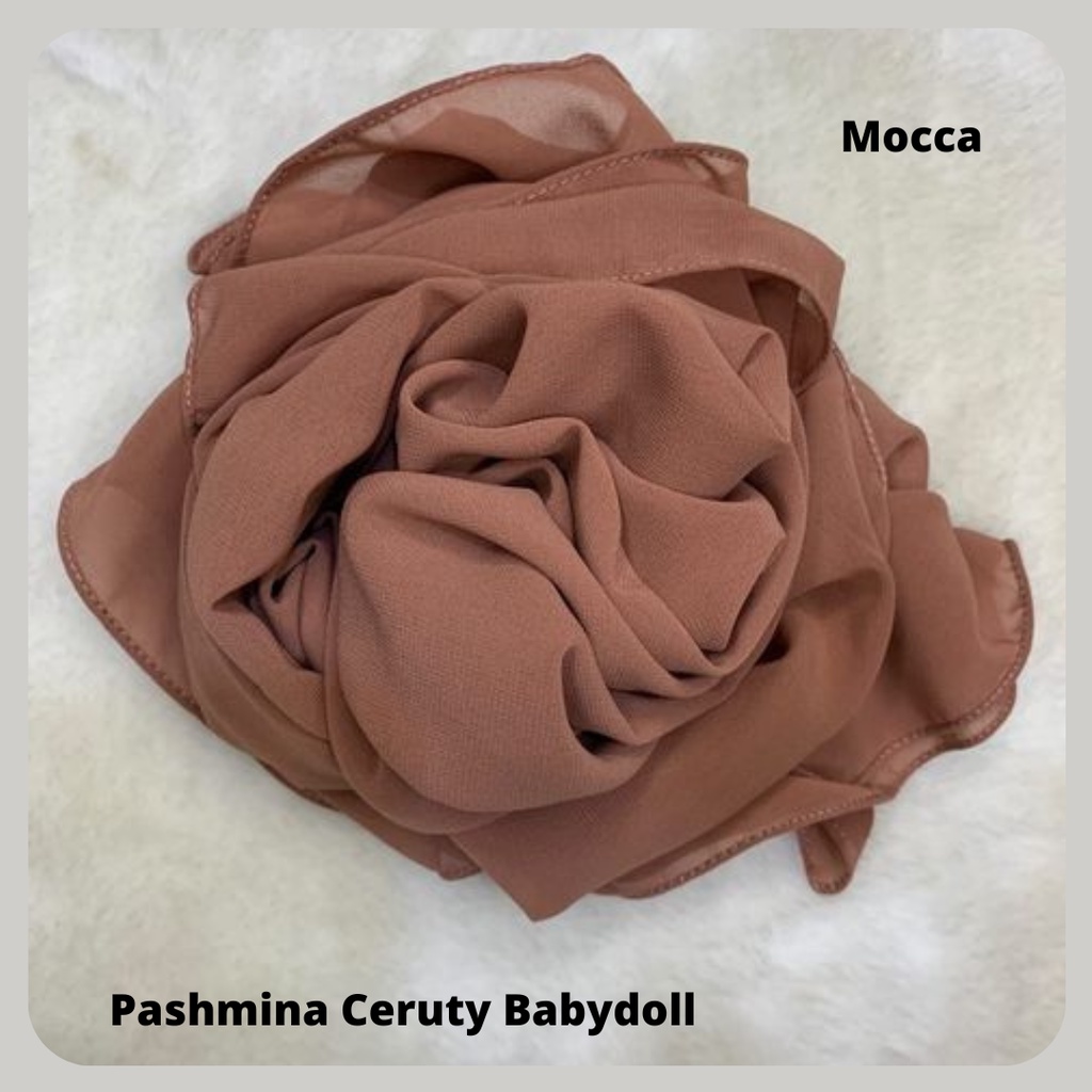 Pashmina Cerutty Babydoll 180X75 / Hijab Pashmina Premium Jahit Tepi Rapi