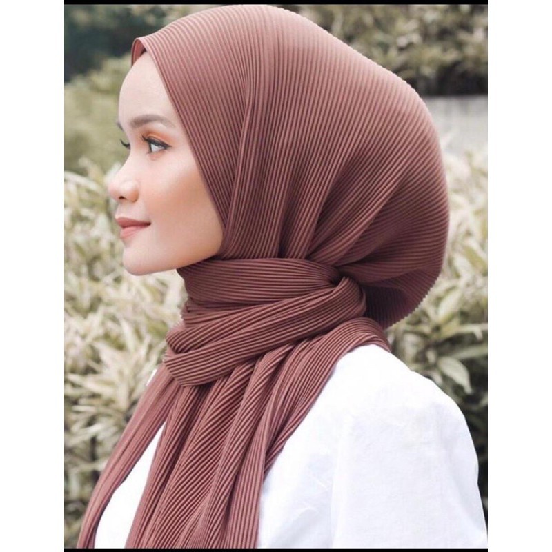PASHMINA FULL  PLISKET LIDI CERUTY PLEATED || HIJAB PASHMINA CERUTI FULL PLISKET TANPA GARIS TENGAH-2
