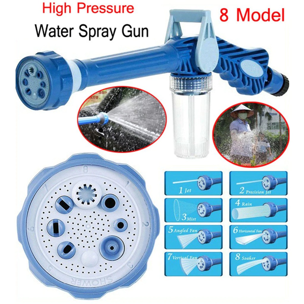 [COD] 8in1 EZ JET WATER CANNON PENYEMPROT AIR Alat Penyiram Langsunng Sambung Pipa Selang Praktis